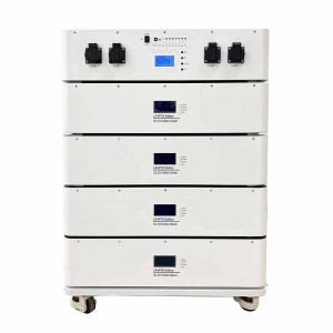 Stóráil Baile Fuinnimh Stackable Stóráil ceallraí ceallraí 10KWH 51.2V 190A le inverter 6000W
